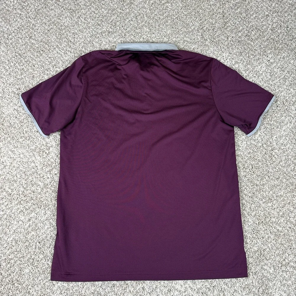 Adidas Polo Shirt Mens Large‎ Maroon Bandon Dunes Golf Climacool Short Sleeve